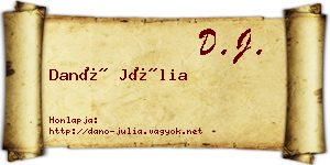 Danó Júlia névjegykártya